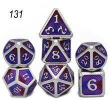 Load image into Gallery viewer, Dados Rpg Dice Table Games Sales Promotion Polyhedral Metal Dices Zinc Alloy Numerical Dnd Dice 7 Set D4 D6 D8 D10 D12 D20
