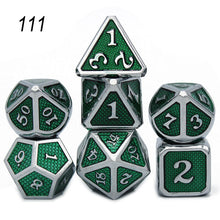 Load image into Gallery viewer, Dados Rpg Dice Table Games Sales Promotion Polyhedral Metal Dices Zinc Alloy Numerical Dnd Dice 7 Set D4 D6 D8 D10 D12 D20
