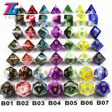 Load image into Gallery viewer, Polyhedral Dice TRPG DND Games 7Pcs/Set D4 D6 D8 D10 D12 D20 Multi Sides for Board Game
