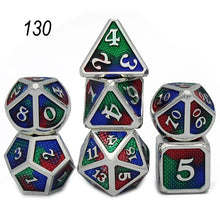 Load image into Gallery viewer, Dados Rpg Dice Table Games Sales Promotion Polyhedral Metal Dices Zinc Alloy Numerical Dnd Dice 7 Set D4 D6 D8 D10 D12 D20
