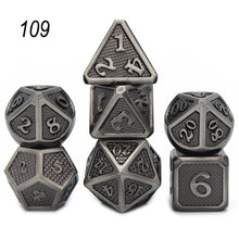 Load image into Gallery viewer, Dados Rpg Dice Table Games Sales Promotion Polyhedral Metal Dices Zinc Alloy Numerical Dnd Dice 7 Set D4 D6 D8 D10 D12 D20
