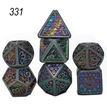 Load image into Gallery viewer, Steamfunk 7 Pcs Galaxy Metal D&amp;D Dice, Metal DND Dice, Polyhedral Metal Dice Set, for Role Playing Game MTG Pathfinder
