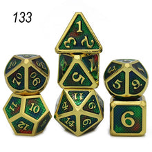 Load image into Gallery viewer, Dados Rpg Dice Table Games Sales Promotion Polyhedral Metal Dices Zinc Alloy Numerical Dnd Dice 7 Set D4 D6 D8 D10 D12 D20
