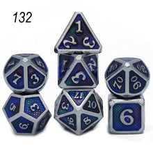 Load image into Gallery viewer, Dados Rpg Dice Table Games Sales Promotion Polyhedral Metal Dices Zinc Alloy Numerical Dnd Dice 7 Set D4 D6 D8 D10 D12 D20
