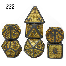 Load image into Gallery viewer, Steamfunk 7 Pcs Galaxy Metal D&amp;D Dice, Metal DND Dice, Polyhedral Metal Dice Set, for Role Playing Game MTG Pathfinder
