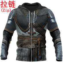 Load image into Gallery viewer, Viking Armor - Tattoo 3D All Over Printed Men hoodies Harajuku Fashion hooded Sweatshirt Unisex Casual jacket Zip Hoodie WJ002
