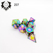 Load image into Gallery viewer, Refined Ore 7 Die Metal Dice Set  7PCS dnd dice of D20 D12 D10 D% D8 D6 D4 for Dungeons and Dragons rpg Games-Glossy Enamel Dice
