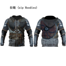 Load image into Gallery viewer, Viking Armor - Tattoo 3D All Over Printed Men hoodies Harajuku Fashion hooded Sweatshirt Unisex Casual jacket Zip Hoodie WJ002
