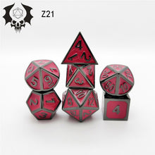 Load image into Gallery viewer, Refined Ore 7 Die Metal Dice Set  7PCS dnd dice of D20 D12 D10 D% D8 D6 D4 for Dungeons and Dragons rpg Games-Glossy Enamel Dice
