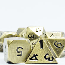 Load image into Gallery viewer, Refined Ore 7 Die Metal Dice Set  7PCS dnd dice of D20 D12 D10 D% D8 D6 D4 for Dungeons and Dragons rpg Games-Glossy Enamel Dice
