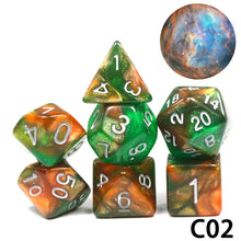 Load image into Gallery viewer, Polyhedral Dice TRPG DND Games 7Pcs/Set D4 D6 D8 D10 D12 D20 Multi Sides for Board Game
