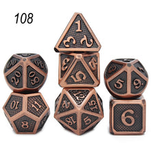 Load image into Gallery viewer, Dados Rpg Dice Table Games Sales Promotion Polyhedral Metal Dices Zinc Alloy Numerical Dnd Dice 7 Set D4 D6 D8 D10 D12 D20
