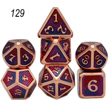 Load image into Gallery viewer, Dados Rpg Dice Table Games Sales Promotion Polyhedral Metal Dices Zinc Alloy Numerical Dnd Dice 7 Set D4 D6 D8 D10 D12 D20
