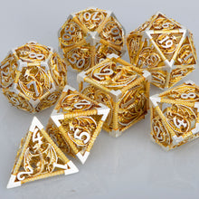 Load image into Gallery viewer, Hollow DND Dice Set D and D Role Playing Dice Dungeon and Dragon Metal D&amp;D Dice 6 Sided Polyhedral Dice D20 D12 D10 D8 D6 D4
