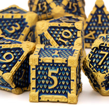 Load image into Gallery viewer, Dragon Scale Metal DND Dice Set, Dungeon and Dragon Polyhedral D&amp;D Dice Sets, D and D D+D RPG 20 Sided Dice D20 D12 D10 D% D8 D6 D4
