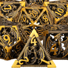 Load image into Gallery viewer, Hollow DND Dice Set D and D Role Playing Dice Dungeon and Dragon Metal D&amp;D Dice 6 Sided Polyhedral Dice D20 D12 D10 D8 D6 D4
