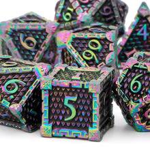 Load image into Gallery viewer, Dragon Scale Metal DND Dice Set, Dungeon and Dragon Polyhedral D&amp;D Dice Sets, D and D D+D RPG 20 Sided Dice D20 D12 D10 D% D8 D6 D4
