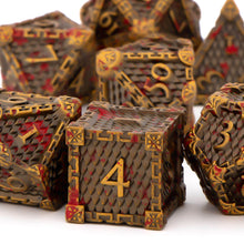 Load image into Gallery viewer, Dragon Scale Metal DND Dice Set, Dungeon and Dragon Polyhedral D&amp;D Dice Sets, D and D D+D RPG 20 Sided Dice D20 D12 D10 D% D8 D6 D4
