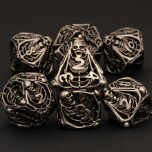 Load image into Gallery viewer, Necromancer&#39;s Choice Hollow Metal Dnd Dice Set Dungeon And Dragon Skull Gold D&amp;d D+D Dice D20 D12 D10 D% D8 D6 D4 RPG Polyhedra Role Playing Dice

