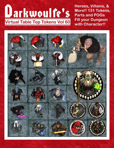 Darkwoulfes Token Pack Vol60-Pogs Heroes And Villains - Complete